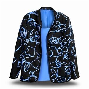 Carlisle Designer Jacket & Skirt Set | Abstract Blue Art Print
